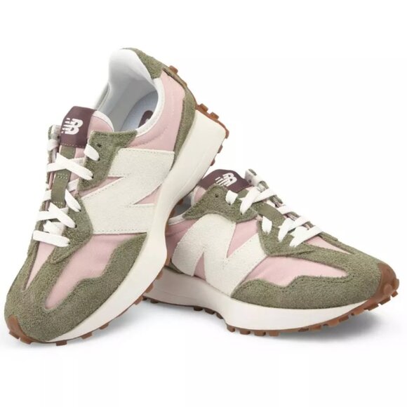 New Balance 327 Casual Women's Sneakers Shoes Size 7 Avocado Pink White NEW - Picture 6 of 10
